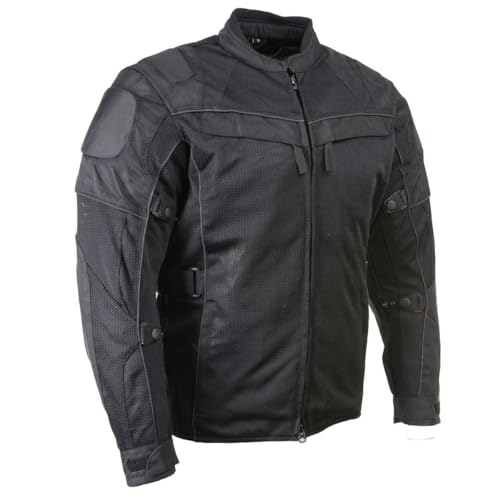 Milwaukee Leather Mens CE Armored All-Season Motorcycle Jacket - Protective Textile Racer Design - 4X-Large