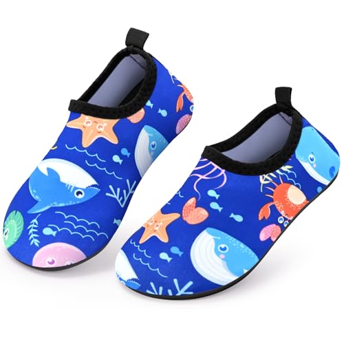 Image of Kids Boys Girls Swim Water Shoes, Toddler Kids Swim Water Shoes Non-Slip Quick Dry Beach Shoes,Barefoot Sports Shoes Aqua Socks for Beach Outdoor Sports