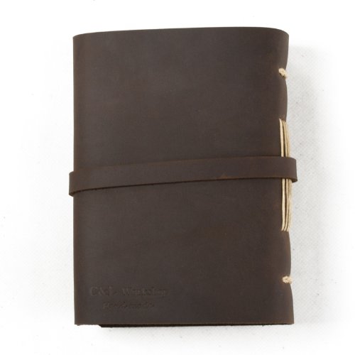 Ancicraft Small Genuine Leather Journal With Owl Charm Handmade Blank Craft Paper Brown A6 With Gift Box (A6(4.13X5.91Inch)) #TOP3