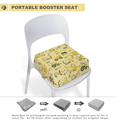 Image of Toddler Booster Seat for Dining Table, Portable Booster Seat for Kitchen Chair, 4 Inch High-Density Foam Cushion with Adjustable Safety Straps and Non-Slip Bottom, Perfect for Kids Travel and Daily