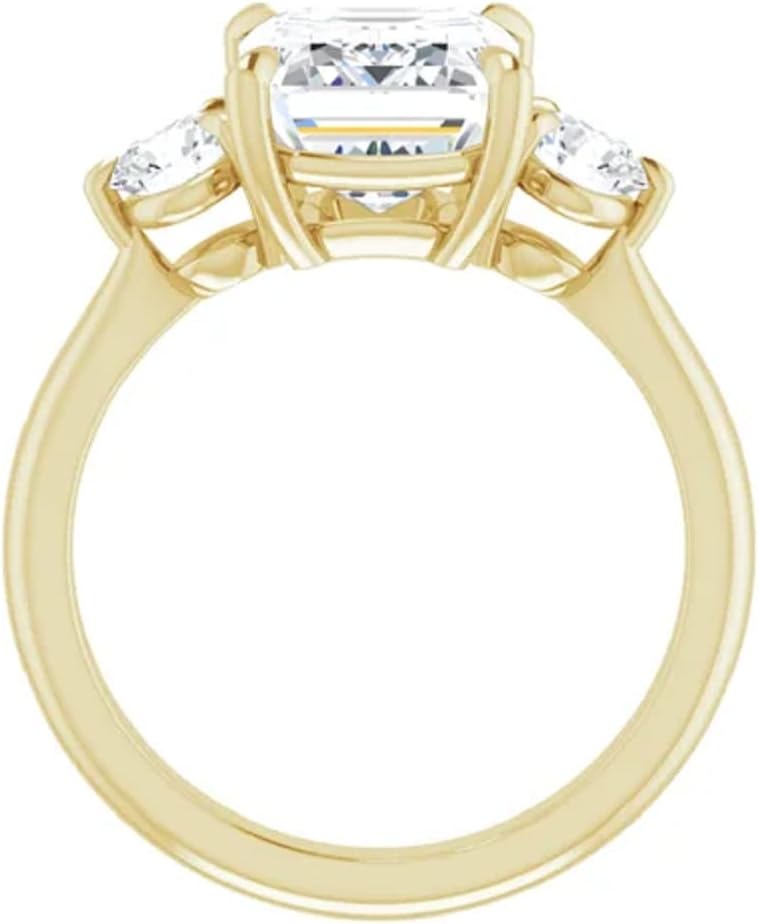 Solitaire Emerald Cut 2.50 CT Moissanite Handmade Engagement Ring, 10K 14K 18K Gold & 925 Sterling Silver Anniversary Christmas Gift For Women