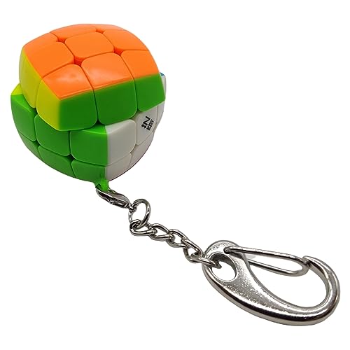Image of Hawkister QiYi Mini 3x3 Keychain Cube Bun Shape Stickerless 3CM Keyring Magic Cube Puzzle