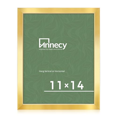 Annecy 11x14 Picture Frame Gold1 Pack 11 x 14 Picture Frame for Wall Decoration Classic Gold Minimalist Style Suitable for Decorating Houses Offices Hotels