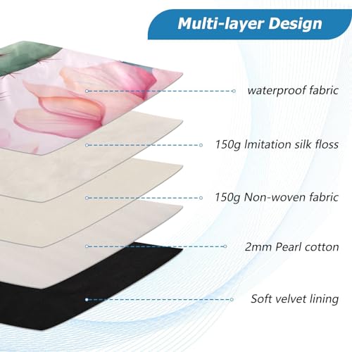 Funda para portátil de 13-14 pulgadas con diseño floral y tejido impermeable miniatura 4