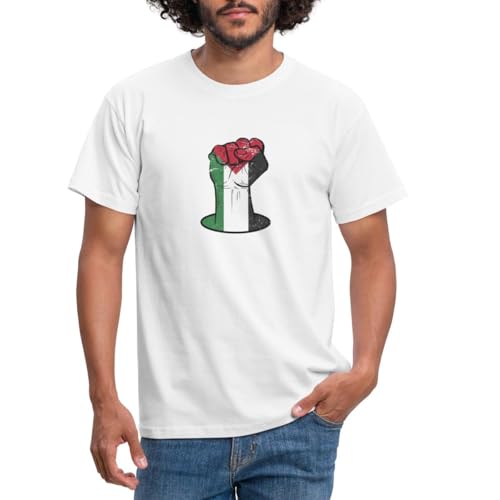 Photo de Spreadshirt Palestine Faust Free Palestine T Shirt Homme, XXL, Blanc