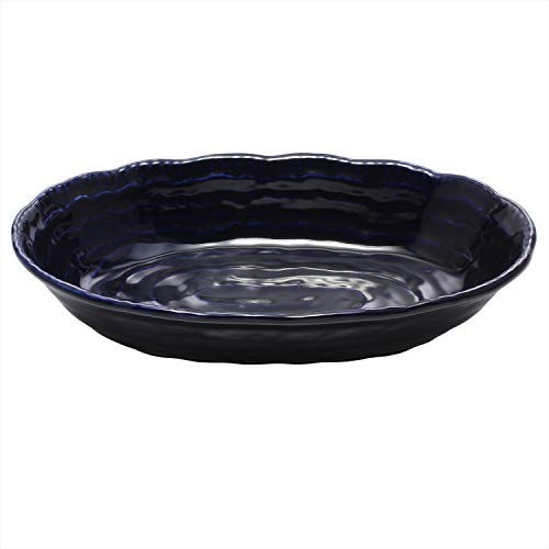 萬古焼 六兵衛 楕円鉢 瑠璃釉 17177