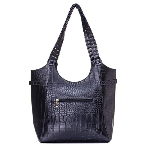 Bolsa Sacola com Alça Trançada Croco - Alice Monteiro