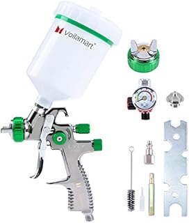 Voilamart LVLP Gravity Feed Air Spray Gun 1.3mm Paint Sprayer Airbrush Painting Tool Kit with 600ml Cup