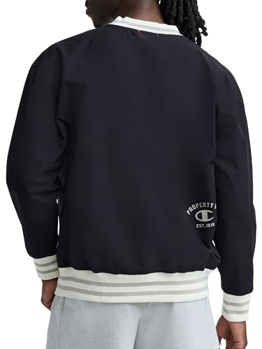 Image of Champion Men's Lightweight V-Neck Woven Pullover, Standard Fit, Script Logo