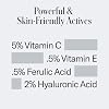 Geologie Vitamin C+E Ferulic Acid Face Serum | Brightening & Firming Anti-Aging Gel Formula | 5% Light-Protected & Stabilized Vitamin C , 0.5% Vitamin E, 1.5% Hyaluronic Acid | 30 ML
