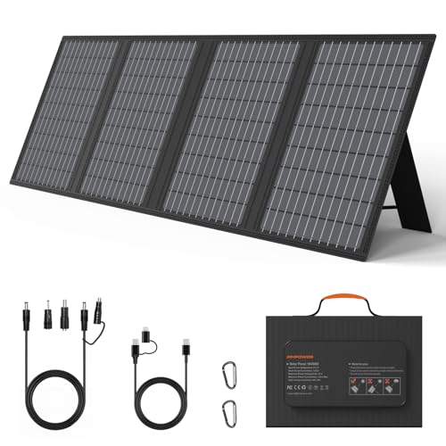 60W Portable Solar Panels Charger with USB-C, USB-A and DC Outputs Foldable IP67 Waterproof Solar Panel for Camping Hiking, Power Emergency for Small Power Station Generator, Phones, Power Bank