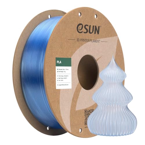 eSUN Clear PLA Filament 1KG, Translucent Filament,Translucent Blue