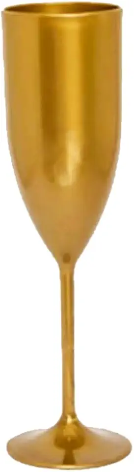Kit 10 Taças Acrílico 190ml Champanhe Espumante Festa Formatura Casamento Lembrança (Dourada)