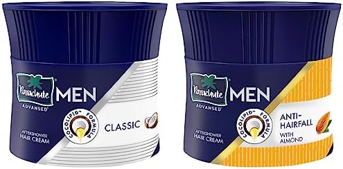 Parachute Advansed Men Hair Cream, Anti-Hairfall, With Almond Oil, 100 gm and Parachute Advansed Men Hair Cream, Classic, with Goodness of Coconut, 100 gm