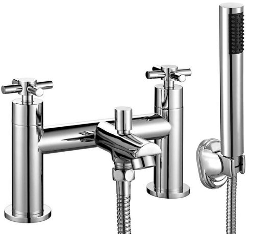 Crox Modern Bath Shower Mixer Tap with Handset Chrome