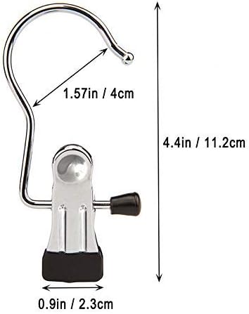 DUOFIRE 24 PCS Laundry Hanging Hooks Clips Hanger Clips Boot Hangers Stainless Steel Portable Travel Hanging Drying Clothes Pins for Closet Home Clothing Trouser Towel Sock