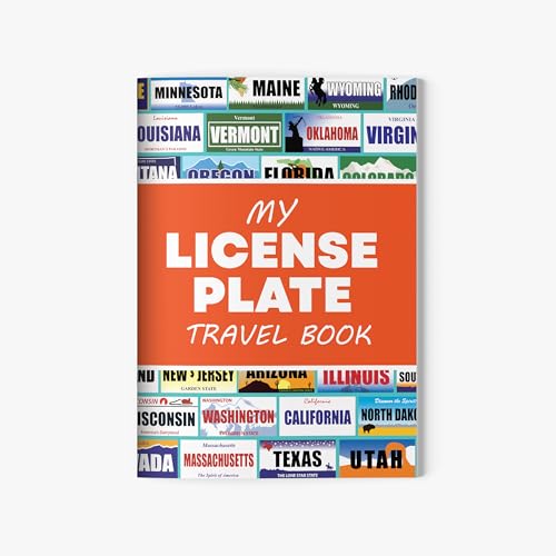 Jazzoo License Plate Game for Kids - 12 Travel Sticker Books - Fun Road Trip Activity for Family Vacations - USA States