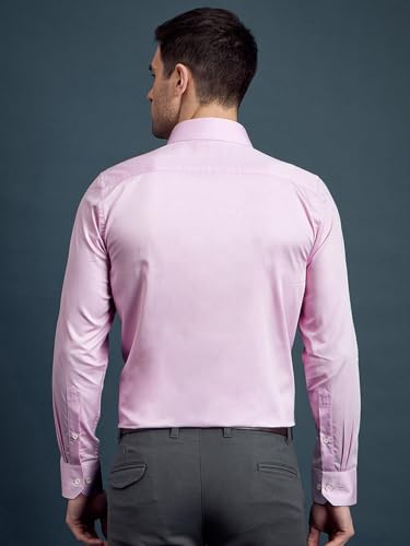 Image of LOUIS STITCH Men's Solid Regular Fit Shirt (LS-ST-BS332-S1-PKCF-42-900 BS332 Pink