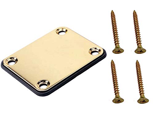 image for Jiayouy 2 Pack Guitar Neck Plate with Mounting Screws Metal Neckplate 