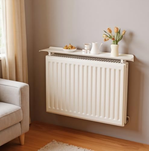 Étagère murale suspendue en métal blanc pour dessus de radiateur sans perçage