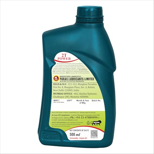 Image of PALCO 2T Power Engine Oil 500ml (Pack of 1), 2T Stroke Engine Oil for Bike & Scooter Auto Rickshaws Petrol Mix Additive Semi-Synthetic Bike Oil 3 Wheeler Tillers Chain Saws API TC FB