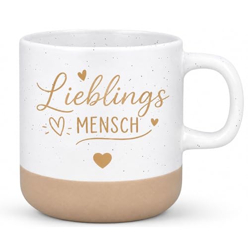 Lieblingsmensch Geschenk - Personalisierte Tasse 400ml für den Lieblingsmensch - Keramikbecher in Boho-Optik für Partner Beste Freundin & Eltern Geburtstag Valentinstag Jahrestag