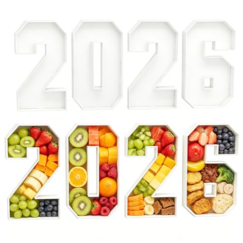 ZUOVAOV 2026 Fillable Charcuterie Number Box Set, 11.8" Paperboard Serving Trays, Food Display Decor for Graduation, New Year, Birthday & Anniversary Party (Numbers) by ZUOVAOV - Used condition - US$28.32