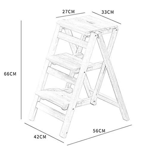 Taburete de madera y escalera plegable multiusos para el ático 3