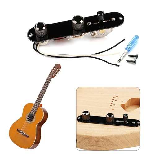 Plaque de commande pré-câblée à 3 voies avec bouton pour interrupteur de guitare - 2