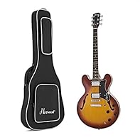 Versatile Semi Acoustic Guitar Suitable for Blues, Rock and Jazz Loaded with Two Vintage Style Humbuckers in The Bridge and Neck Position Maple Neck Topped with Thermally Treated Maple Laminate Fretboard Hartwood Semi Acoustic Guitar Gig Bag Included