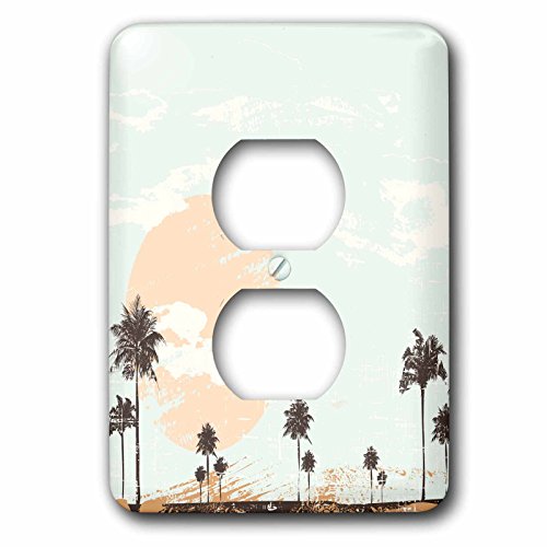 3dRose LLC Lsp_152275_6 - Juego de 2 tapones para sol, diseño de palmera