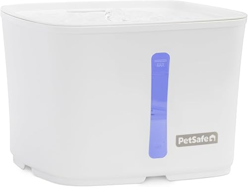 PetSafe Viva Pet Fountain - Fomenta la hidratación saludable - Dispensador automático de agua con doble filtración - Fuente de agua ultra silenciosa