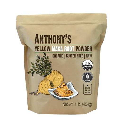 Anthony's Organic Yellow Maca Root Powder, 1 lb, Raw, Gluten Free, Non GMO, Non Gelatinized