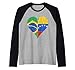 Brasiliano Venezuelano Bandiera Cuore Maglia con Maniche Raglan