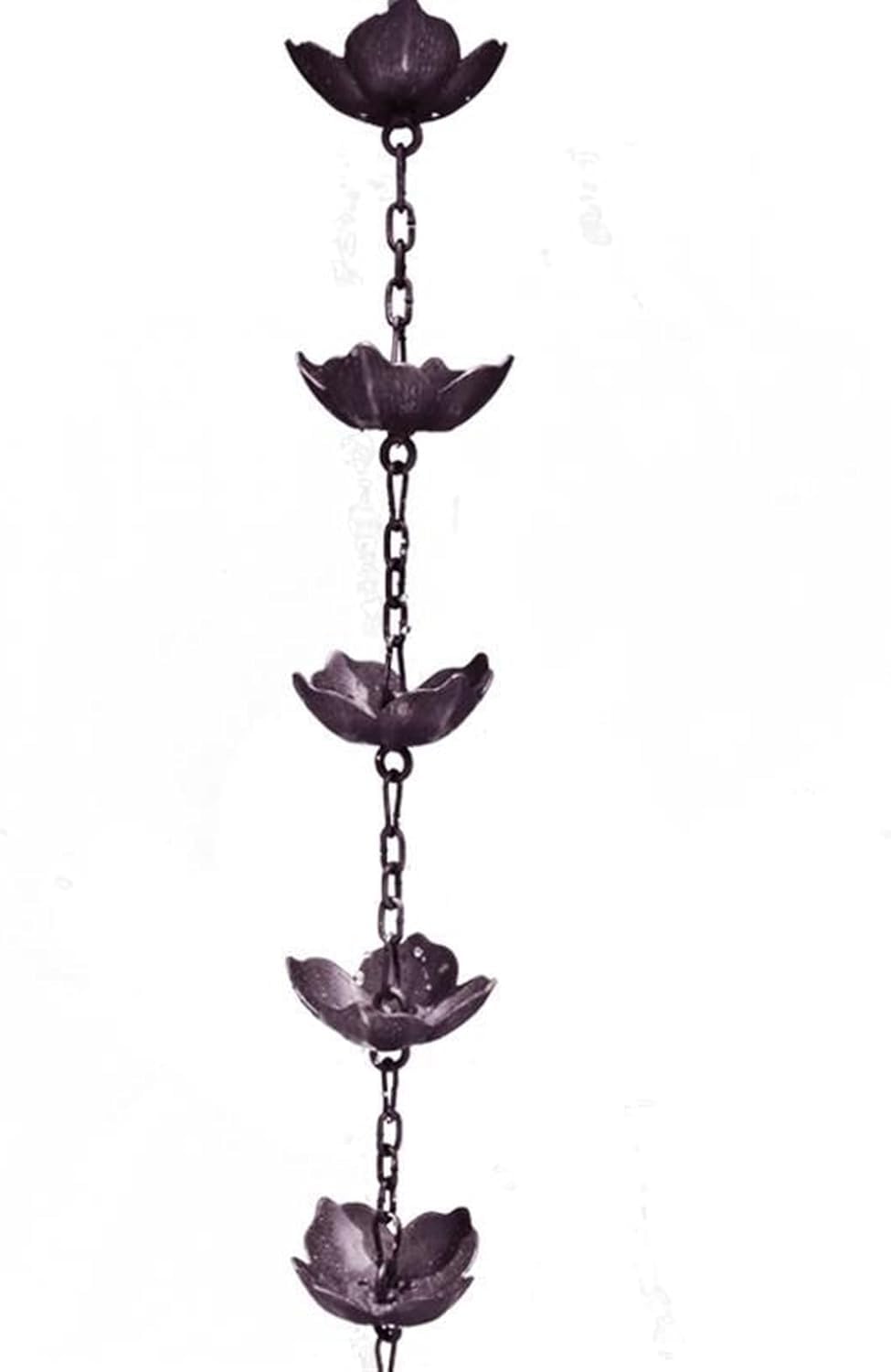 WOTZOV Rain Chain,Iron Rain Chain For Gutters, Rain Catcher For Downspout,Thick Metal Cups Garden Decorative，2.6m/8.5ft
