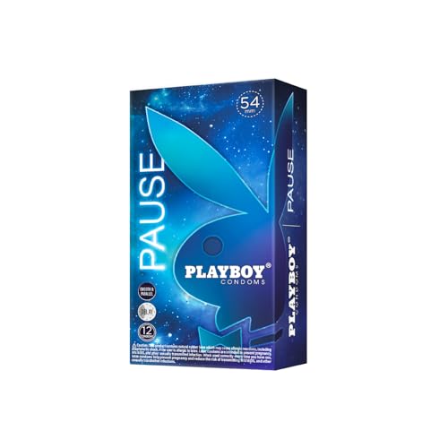 PLAYBOY Condoms Pause, Play Longer Premium Lubricated Condoms - 12 Count