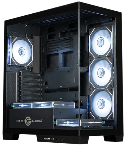 Image of Circle Defender ZX7 Mid-Tower Gaming Cabinet - Black | Supports ATX, M-ATX, ITX | Reverse Motherboard Compatible | 3X Front, 3X Bottom, 1X Rear 120MM ARGB Fans with Infinity Mirror