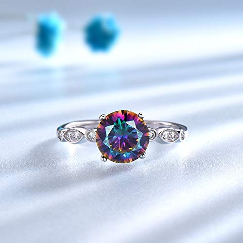 Ginger Lyne Collection Mystic Topaz Lab Created 8mm Sterling Silver Engagement Statement Ring3