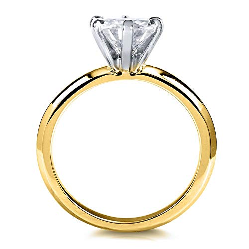 Kobelli Classic Solitaire Round Brilliant Moissanite Engagement Ring 1 Carat 14k Yellow Gold (GH, VS)3