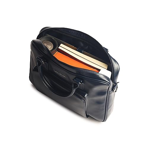 Image of Gauge Machine Professional Vegan Leather Messenger Briefcase Bag for Office |Fits upto 14 /15 / 16 inch Laptop |Separate Padded Laptop Compartment |Water Resistant |Men & Women |16L