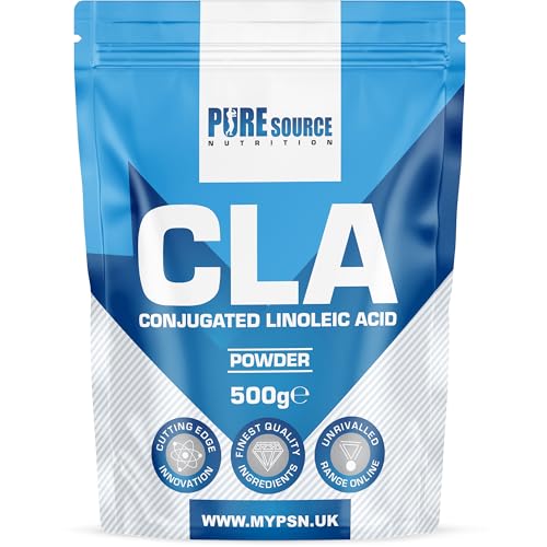 CLA Powder, Conjugated Linoleic Acid Unflavoured Diet Keto Weight Loss Supplements Vegan Powder Better Than CLA Softgels, Capsules by Pure Source Nutrition (500g, Unflavoured)