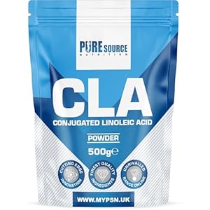 CLA Powder, Conjugated Linoleic Acid Unflavoured Diet Keto Weight Loss Supplements Vegan Powder Better Than CLA Softgels, Capsules by Pure Source Nutrition (500g, Unflavoured)