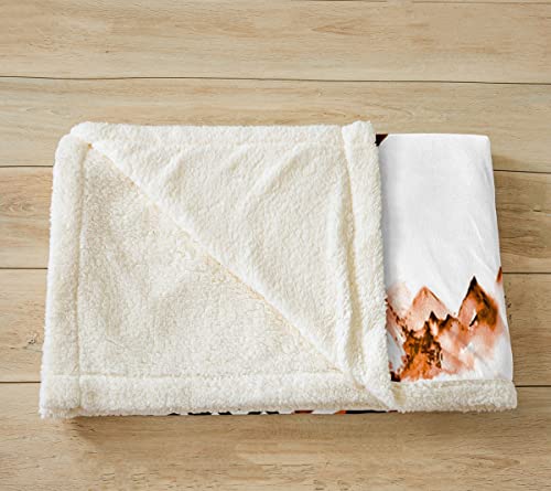 Loussiesd Highland Cow Throw Blanket for Bed Sofa Cow Geometric Fuzzy Blanket Floral Farmhorse Highland Cattleative Fleece Sherpa Blanket Leopard Plush Blanket Brown Single 50x60 Inch - Image 3