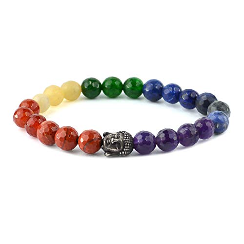 Image of Reiki Crystal Products Natural Crystal Stone 8 mm Faceted Diamond Cut Beads Bracelet for Men & Women | Reiki Charged Gemstone Bracelet | Multiple Stone Variants Available