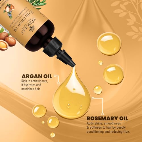 Image of Zebulli Moroccan Argan Hair Oil with Nourishes & Softens Hair | Helps Control Hair Fall| Helps Promotes Hair Growth | Non-Sticky Formula | For Men & Women |100ml