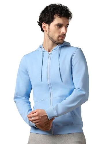 Image of Nobero Classic Zipper Hoodie for Men | Zip Up Hoodies for Men | Regular Fit | Full Zip Closure | Drawstring Hood | Zipped Hooded Sweatshirt | Cotton Rich Zipper Fleece Hoodie