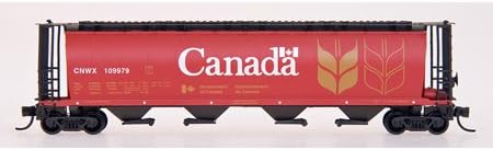 Z Scale Cylindrical Covered Hopper, CNWX/Red Canada