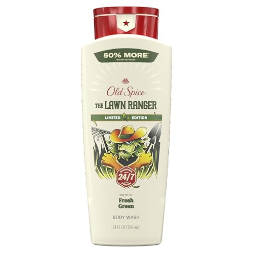Old Spice Body Wash for Men, Summerdudes, 24/7 Shower Fresh with Daily Use, Long Lasting Scent, Cleanse & Refresh Skin, VIP Festival Experience, Lawn Ranger with Fresh Green Scent, 24 oz