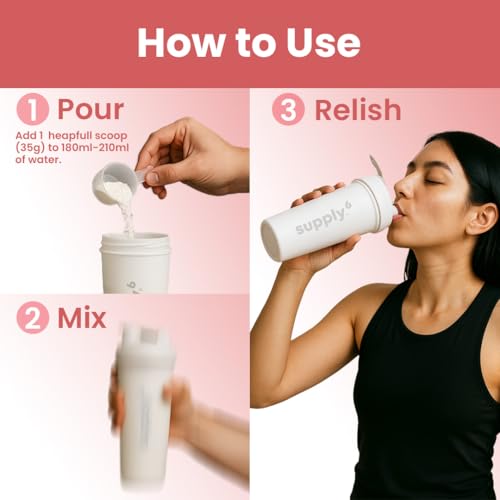 Image of Supply6 Plant Protein Powder | 24g Vegan Protein for Muscle Gain & Recovery | Pea & Rice Protein | No Bloating, Easy Digestion | With Probiotics & Fibre | Zero Sugar