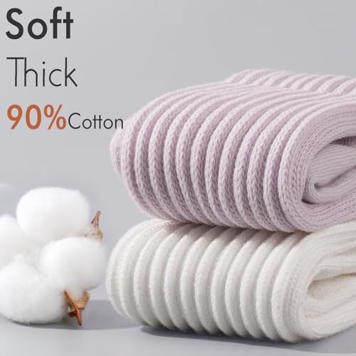 Image of HONGTEYA Slouchy Crew Socks For Women,Scrunch Cotton Cozy Workout Socks